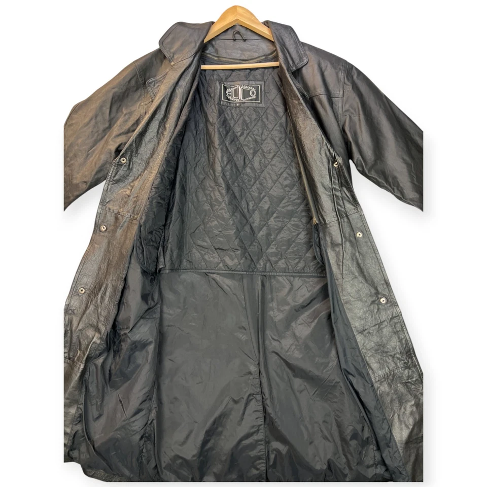 Jaqueta de couro genuíno vintage Euro masculina tamanho pequeno motociclista rocker grung - Imagem 4 de 4