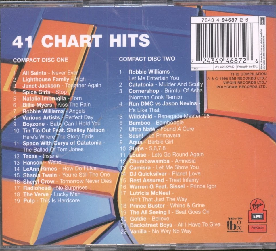 Various Artists Now That's What I Call Music! 39 double CD UK Emi 1998 CDNOW39 - Bild 2 von 4