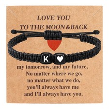 Heart Love Letter Initial Bracelets for Women Teen Gifts Trendy Couples Matching