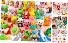 60 Pack Animal Pencil Erasers for Kids - 3D Mini Puzzle Take Apart - 60pcs