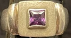 Vintage 925 Sterling Silver Amethyst Ring Purple Minimalist 5.74g Size 7.5