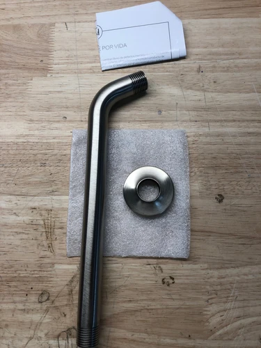 Signature Hardware SHSK86ZBN 12" Shower Arm with Flared Flange - Brushed Nickel - Picture 1 of 2