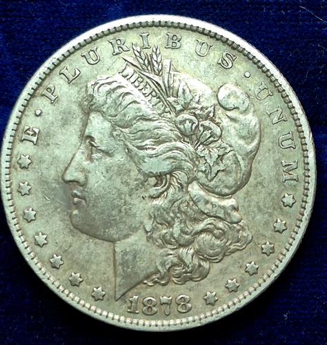 1878 8TF $1 Morgan Silver Dollar XF-AU Features Better Date 8 Tail Feathers
