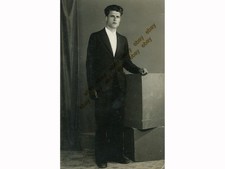 #64842 Piraeus Greece 1930s. Young man. Photo PC size RPPC KARIPIS
