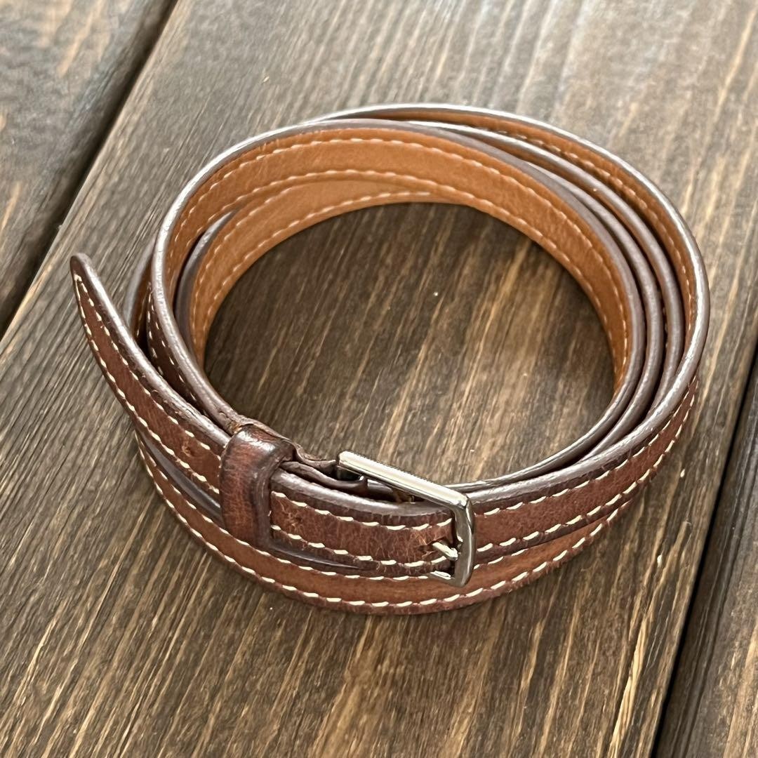 HERMES Hermes Leather Bracelet Etriviere Brown
