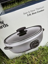 Morphy Richards Sear & Stew 3.5L Grey Slow Cooker 460022, 4 Settings 163W