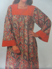 Vtg 70's Simplicity 8752 CONTRAST YOKE CAFTAN Sewing Pattern Women Sz 14-18