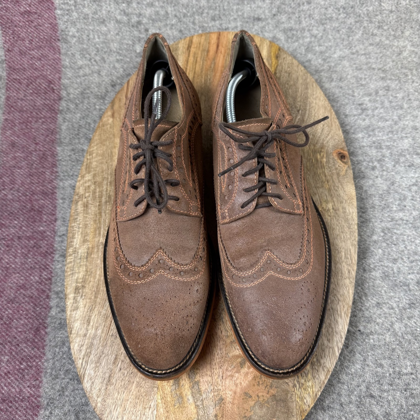 SAOLA Scarpe eleganti Donald Pliner Emeri 120 Oxford a coda di rondine da uomo taglia 11 5 scamosciate brogue