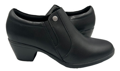 Clarks Women's Emily 2 Reyna Zip Up Leather Ankle Boots Black Size:8.5 177J