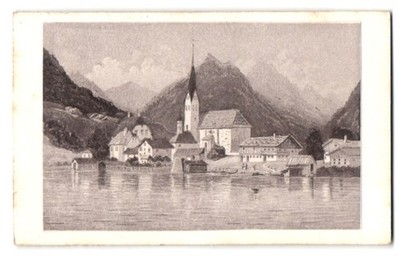 Fotografie Max Ravizza, München, Ansicht Rottach-Egern, Blick auf den Ort mit K 
