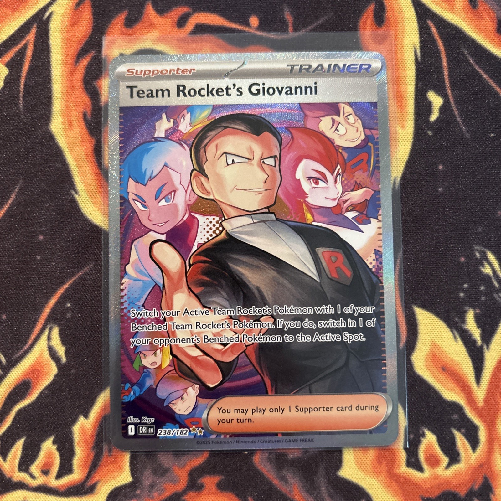 Team Rocket's Giovanni 238/182 Sv10: Destined Rivals Holo Rare NM/Mint