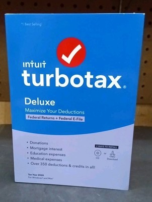TurboTax Deluxe 2020 - Physical Disc STATE NOT INCLUDED
