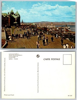 Dufferin Terrace Québec City Canada Vintage Postcard Château Frontenac View