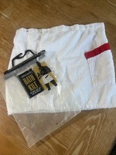 VTG 60'S Men's Jockey Terrycloth Bath Kilt White Red Wrap Towel New 