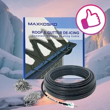 MAXKOSKO Roof Gutter De-Icing Heating Cable Kit