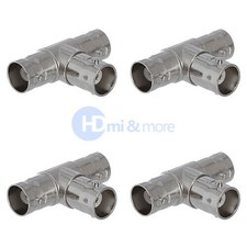 4x BNC T Adapter Female Jack Coaxial Coax Splitter CCTV Camera