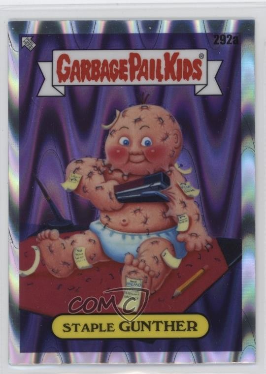 2024 Topps Garbage Pail Kids Chrome Drool Refractor #292a Staple Gunther front