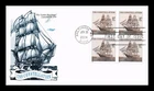 DR JIM STAMPS US COVER USS CONSTELLATION NAVAL SHIP FDC BLOCK OF 4 ARTMASTER