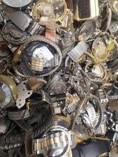 Lot of 3 Lbs. Watch Parts Gears movements Bands Quartz Dial Steampunk Craft Arts