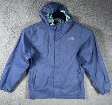 The North Face Jacket Girls Large 14/16 Blue Full Zip Dry Vent Hooded Rainjacket