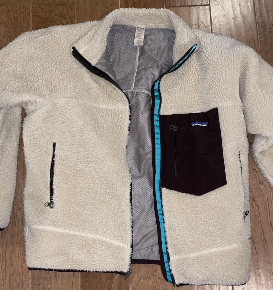 Patagonia RetroX Deep Pile Fleece Jacket Coat Men's Medium Oatmeal Natural 23055 - Image 4 of 4