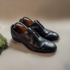 Allen Edmonds Fairfax Black Brogue Oxford Dress Shoes SZ 10.5 3E EEE Wide Formal