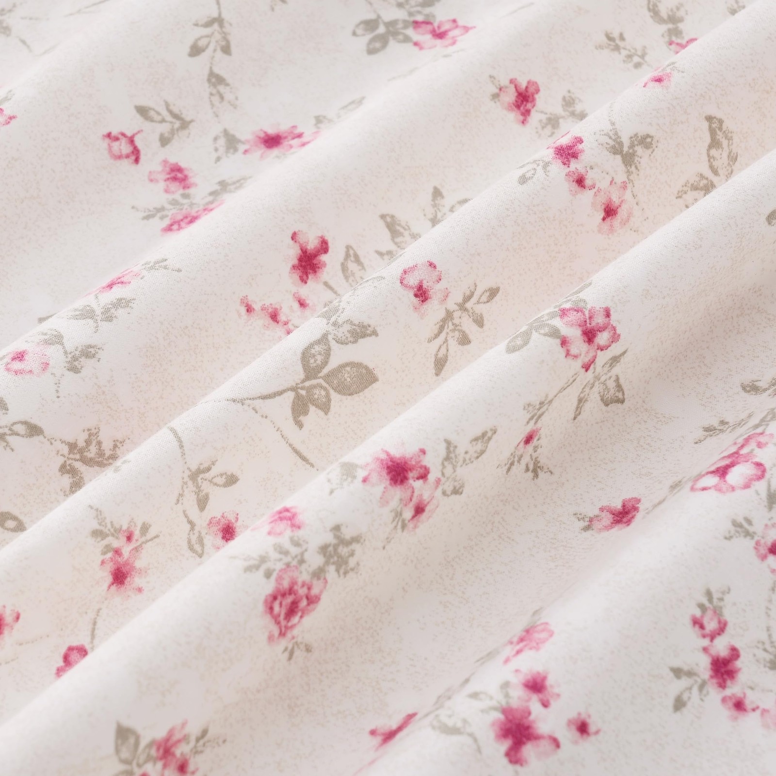 Kitchen Queen Floral Rose Microfiber Queen Bed Linen Set Soft Breathable Comfort