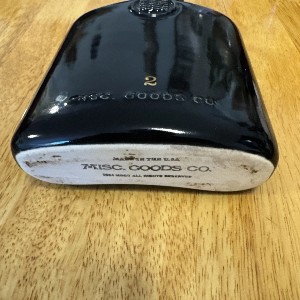 Misc. Goods Co. Black Ceramic Flask Bottle 11oz with Cork Top Made in USA - Image 3 of 4