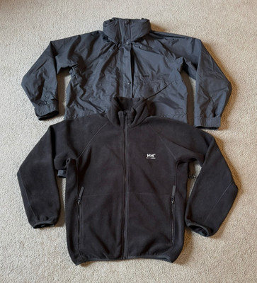 Helly Hansen Men's Black 3-in-1 Coat Fleece Liner & Shell Jacket - Size Small