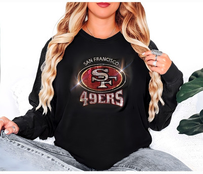 San Francisco 49ers UNISEX New Long Sleeve or Short Sleeve T-shirt S-4X Bling