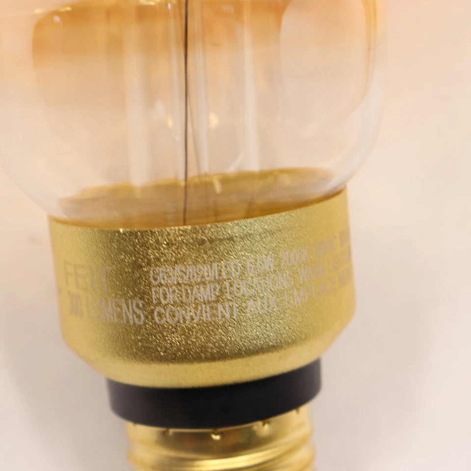 Feit Electric LED Vintage Light Bulb Amber G63 E26 60W Eqv 120V G63/S/820/LED - Image 2 of 4