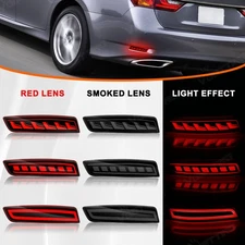 PAIR LED Rear Bumper Reflector Marker Brake Lights For 2013-2018 Lexus GS ES