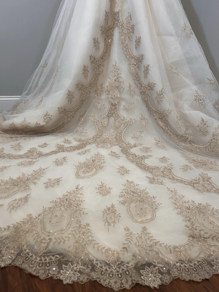 Vestido de baile de boda con tren Mon Cheri Vittoria #16202 talla 12 marfil Foto 3 de 4