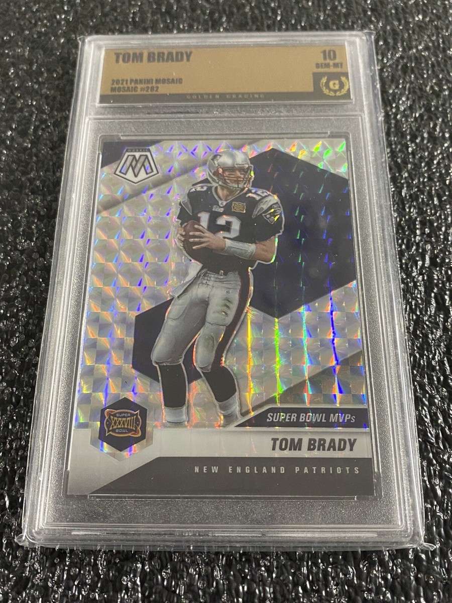 2021 Panini Mosaic Tom Brady Super Bowl MVPS 282 Golden Graded 10