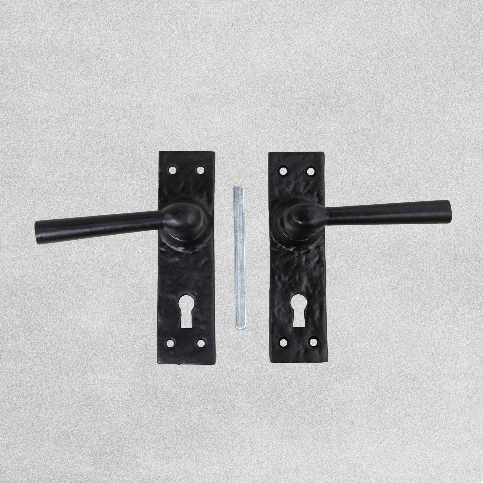 Antique Canterbury Suite Black Lever Set Lock Door Hardware Ironmongery