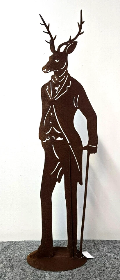Dekofigur Hirsch von Gilde 70 cm Metall Rost braun Jäger rustikal Jagd - Bild 3 von 4