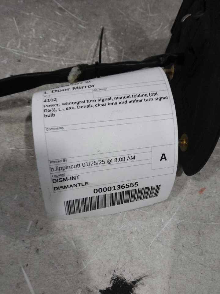 2006 GMC Envoy XL Left Door Mirror Black 301913 Used 251K Miles Foto 3 de 4