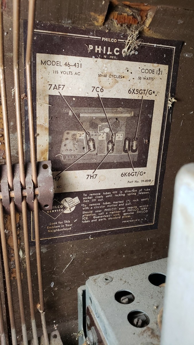Vintage Philco Model 46-431 AM + Shortwave Radio (JB13 Vintage Philco Model 46-431 AM + Shortwave Radio (JB13