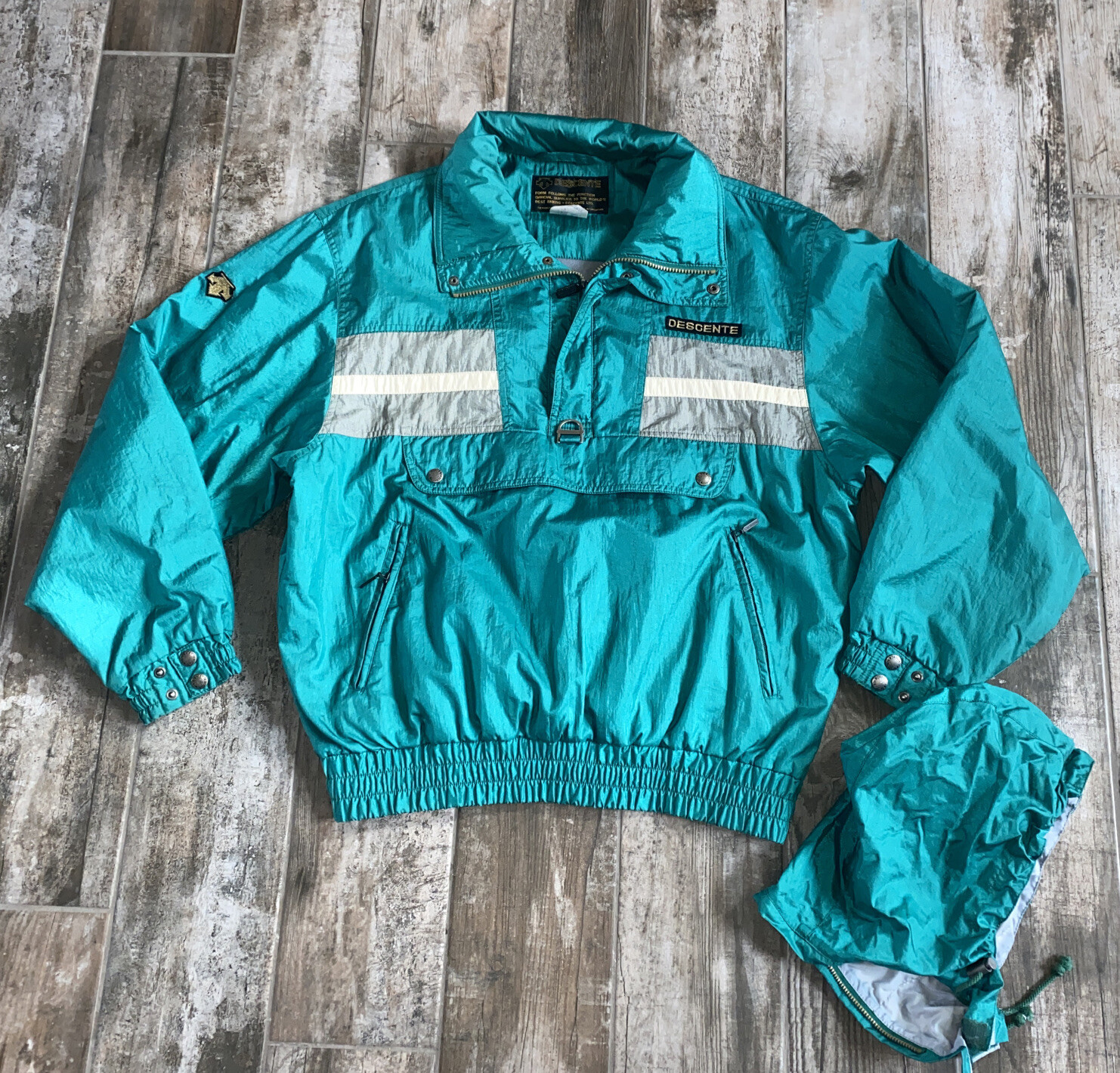 Zip Pullover Hood Ski Jacket Size 