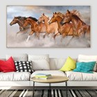 Running Horses Wall Art Canvas Painting Aesthetic Poster and Print Home Decor