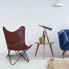 New HandStitch Leather Chair Leather Butterfly Chair Cover with Folding Frame