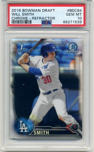 Will Smith 2016 Bowman Draft Chrome Refractor 1st PSA 10 BDC84 Gem Mint Dodgers