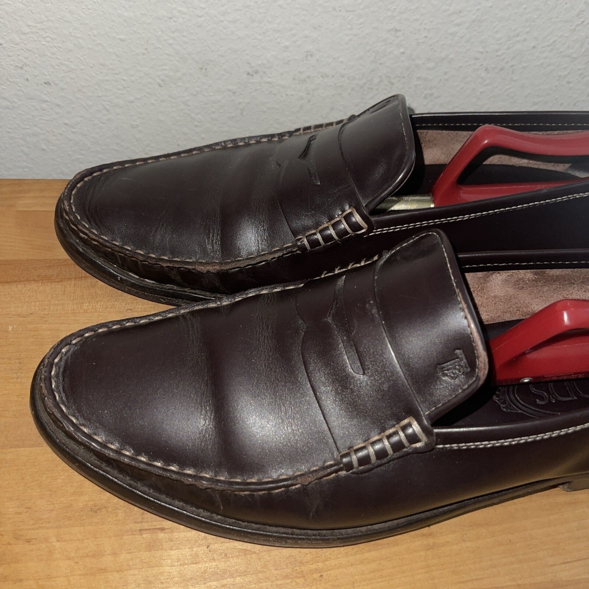 Tod\'s Men\'s Wine Leather Penny Loafers Tod main image 2