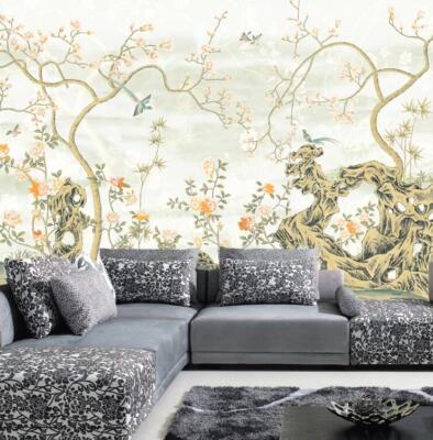 3D Branch Flower Bird K4461 Wallpaper Mural Self-adhesive Removable Sticker Kay