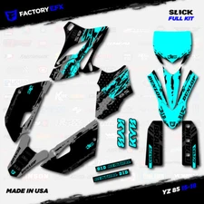 Gray & Cyan Slick Racing Graphics kit fits 15-21 Yamaha Yz85 YZ 85 # Decal