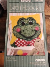 Froggy Latch Hook Pillow Kit Natura Caron 12  X 12  Missing Hook