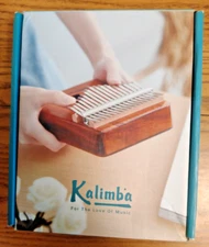 Kalimba 21 Keys Thumb Piano Mahogany w/ Tuning Hammer, Instructions & Korg Tuner