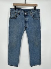 Vintage Levi's 501 Jeans Button Fly Medium Wash Denim Made In Mexico Size 36x30
