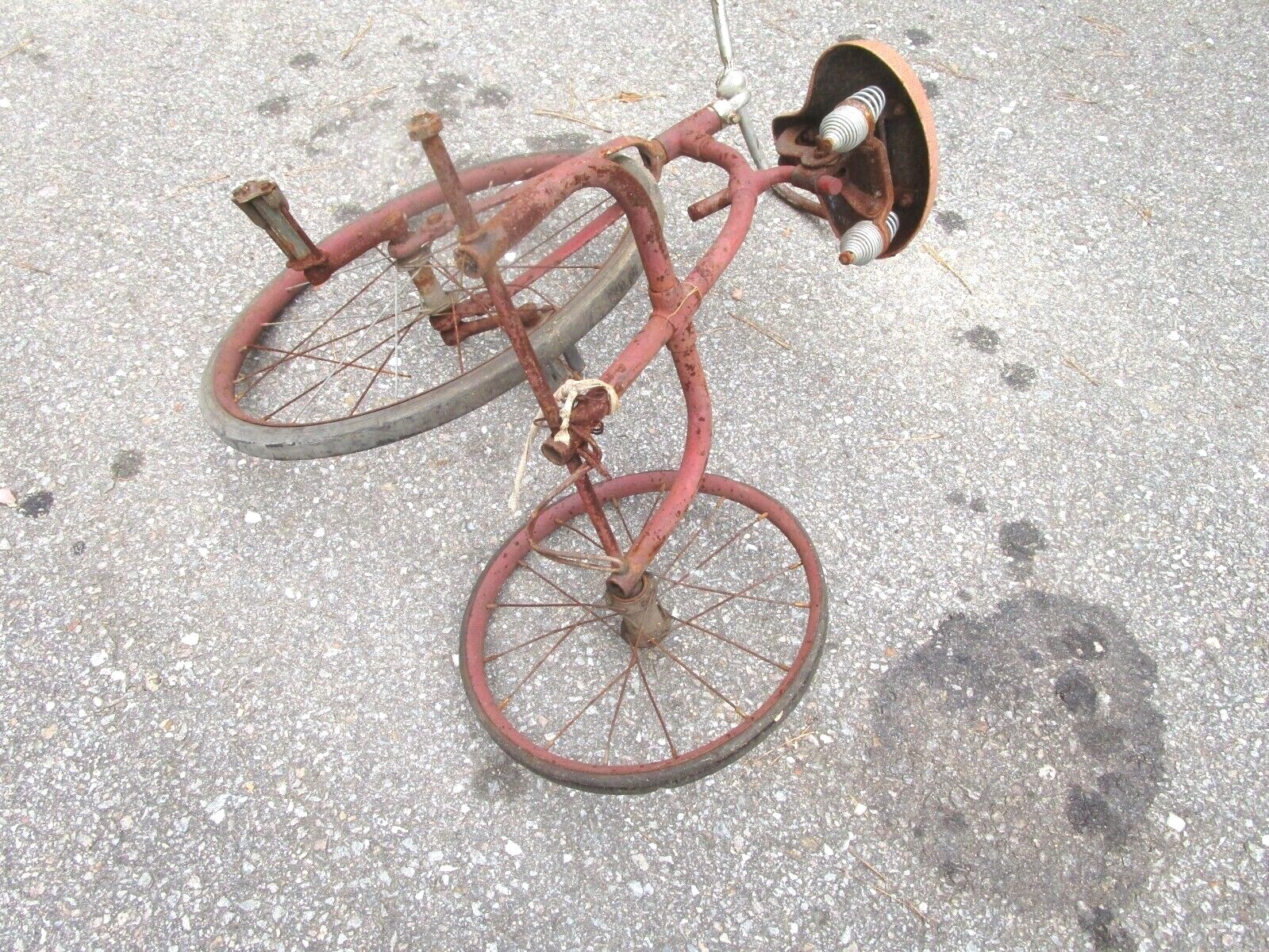 Antique Vintage Early 1900s Metal Child's Tricycle 3 Wheel Toy Bicycle