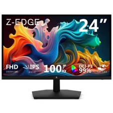 Z-EDGE 24" 1920x1080 FHD 100Hz IPS Monitor, HDMI + VGA, 16.7M Color, 99% DCI-P3